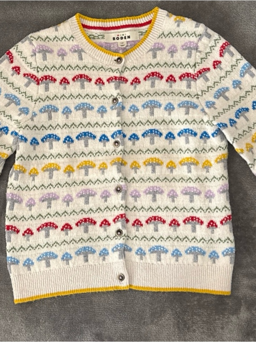 Mini Boden Girls Floral Knit Cardigan Sweater Size 7-8 Gently Used